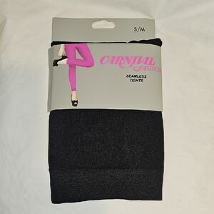 Carnival Fashion Black Seamless Tights Ladies Size S/M New